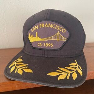 Goorin Bros San Francisco CA-1895 Snapback Black & Gold Embroidered Hat One Size